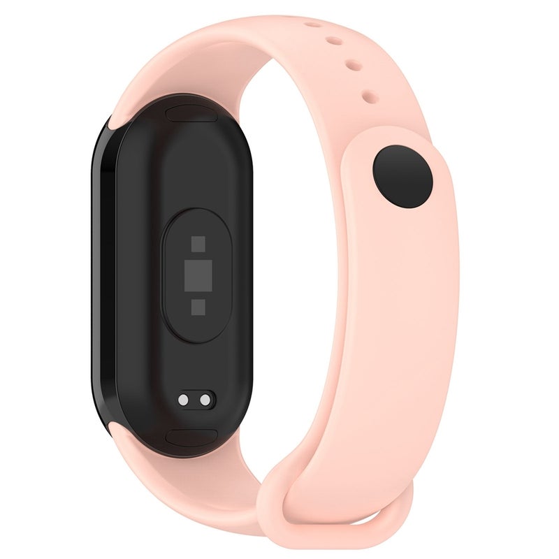 erorex For Xiaomi Mi Band 8 Solid Color Stainless Steel Plug Replacement Watch Band (Light Pink) - Image 2