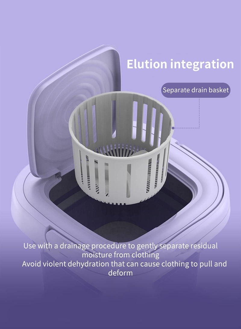 Bolivia's Portable washing machine,Mini Washer,9 L upgraded large capacity foldable Washer.Deep cleaning of underwear, baby clothes and other small clothes.Suitable for apartments, dormitories, hotels (Purple) - Image 5