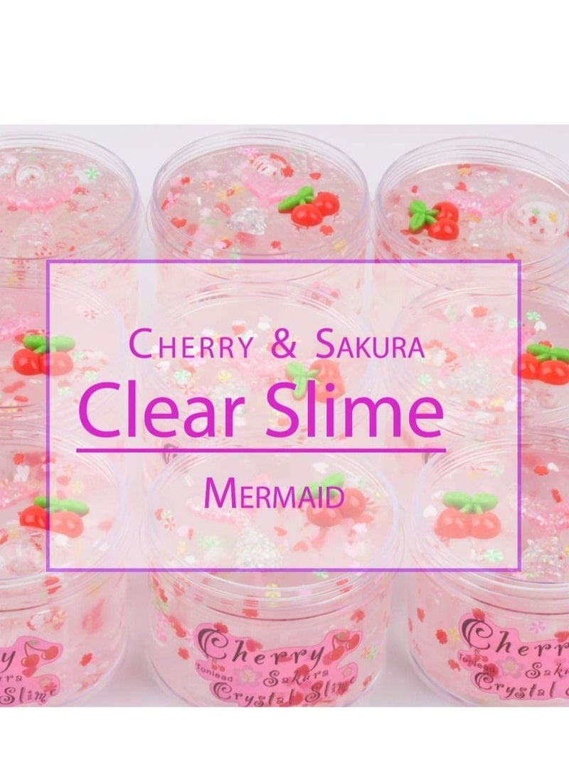 SYOSI 5 قطع من سلايم كريستال شفاف 7 أونص لزج ناعم طين جلي غير لزج سلايم جاهز للبنات والبنين، سلايم قاسٍ فقاعات اصنعه بنفسك طين قطن مرن ألعاب للأطفال حرف يدوية هدايا عيد ميلاد - Image 2