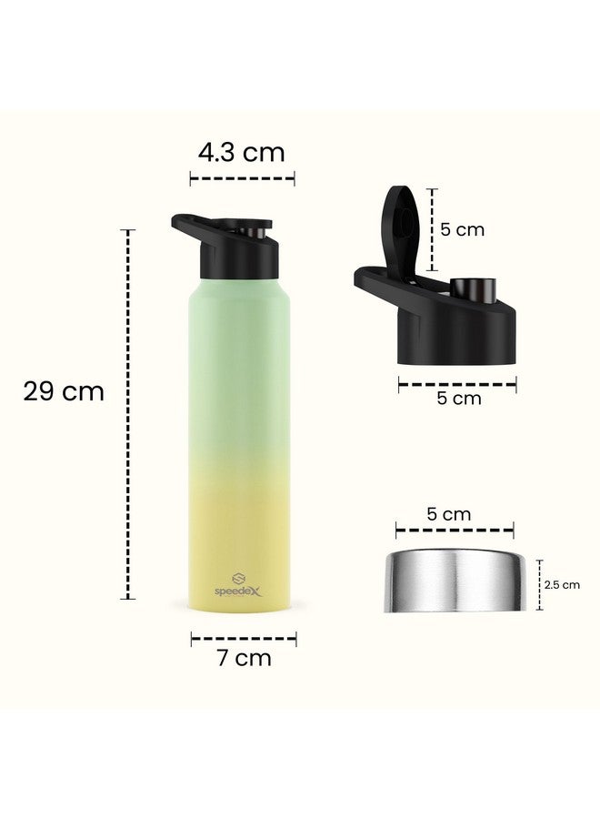 Speedex Stainless Steel Yellow Green Water Bottle 1 Litre with Sipper Cap | Leak Proof & BPA Free | Fridge Safe Bottle for School, Gym, Office | For Boys, Girls, Men, Women, Kids - Image 4