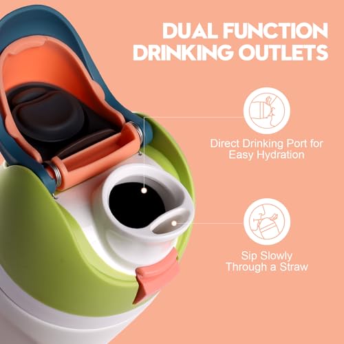 Ruzkq Replacement Lid for Owala Freesip, Compatible with Owala Cup 16oz 24oz 32oz 40oz, One Button Water Bottle Top Lid Replacement Accessory, Leakproof, BPA-Free, Fruit Green - Image 3