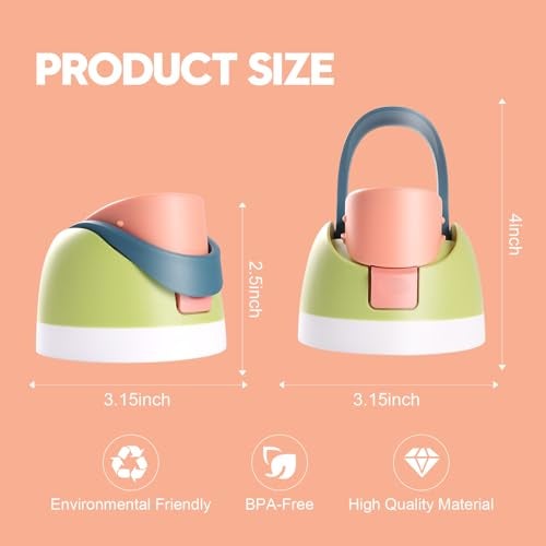 Ruzkq Replacement Lid for Owala Freesip, Compatible with Owala Cup 16oz 24oz 32oz 40oz, One Button Water Bottle Top Lid Replacement Accessory, Leakproof, BPA-Free, Fruit Green - Image 5