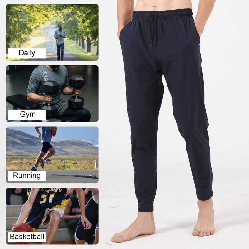 Men’s Joggers Pants Elastic Bottom Zipper Pocket Workout Casual Sweatpants Trouser - Image 4