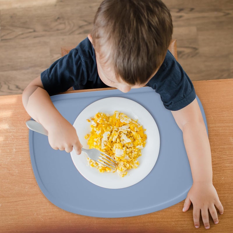 Cuddle Campus Set of 3 Silicone Placemats with Raised Edges for KidsToddlersBabies NonSlip Dinning Table Mat Baby Eating Mat Food Mat Set 1 - Image 2