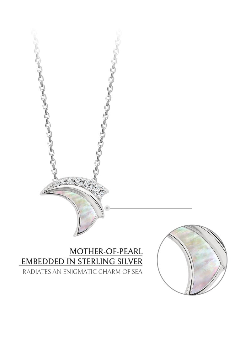 AWNL - Atlantis Mother of Pearl Necklace with Sterling Silver Pendant Gift for Women Wife Girlfriend Mother - Image 1