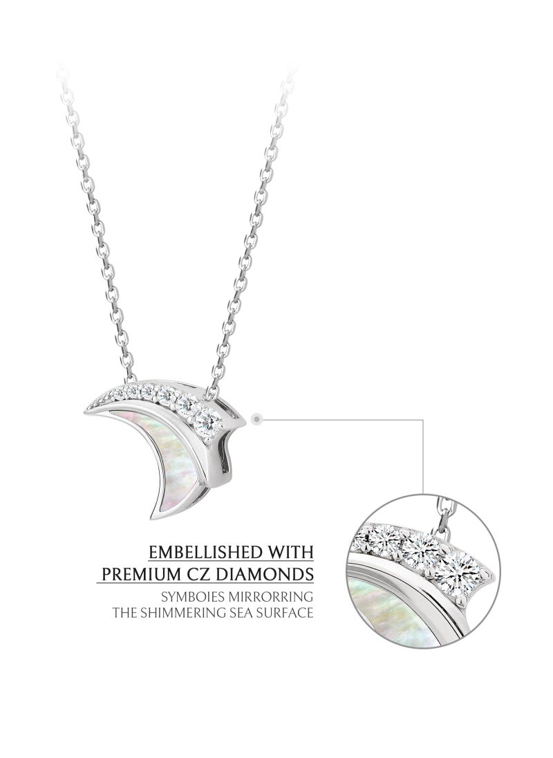 AWNL - Atlantis Mother of Pearl Necklace with Sterling Silver Pendant Gift for Women Wife Girlfriend Mother - Image 1
