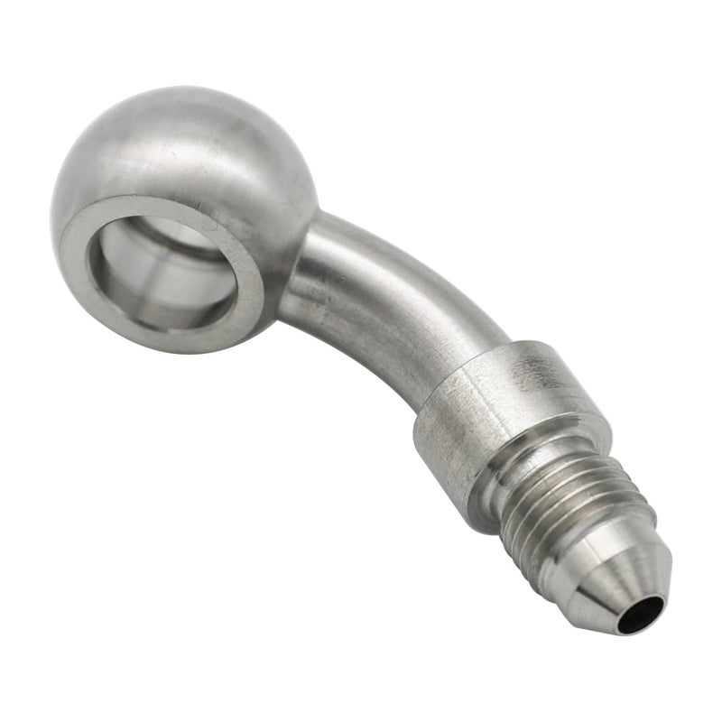 KRD PERFORMANCE Stainless Steel 45 Degree 102mm M10 Banjo Eye Hole Diameter to 3AN Male Brake Clutch Fitting for AN3 PTFE Brake Hose Line - Image 3