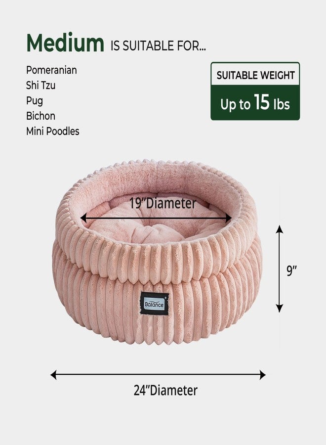 بالنس سرير بالانس للقطط والقطط الصغيرة، أسرة دائرية قابلة للغسل للقطط المنزلية، سرير فائق النعومة من الفرو الصناعي الفاخر للجراء والقطط الصغيرة مع قاعدة مانعة للانزلاق - Image 5