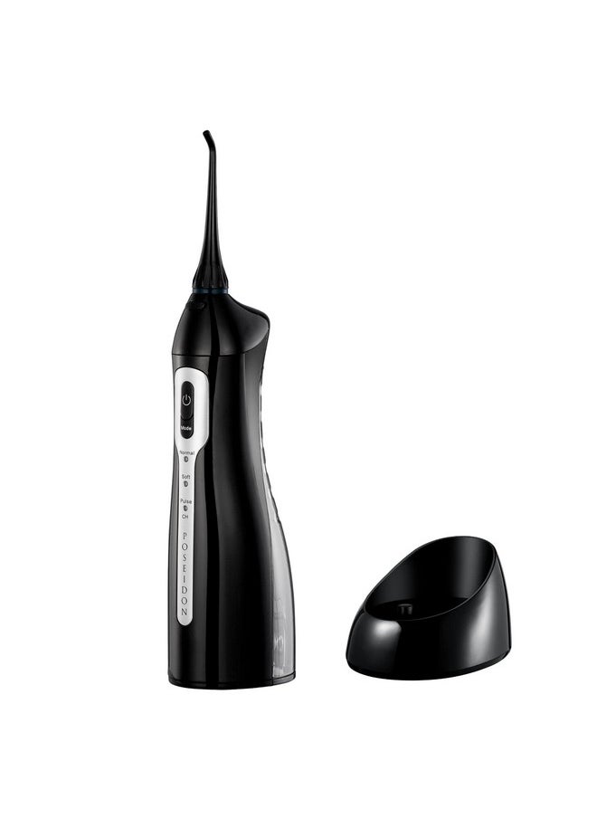 ToiletTree Products - Oral Irrigator By Poseidon Portable And Cordless Water Flosser (Wcharging Cradle Black) - Image 1