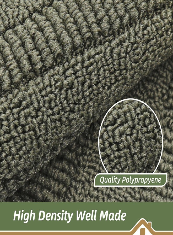 BEQHAUSE 30x18 Inch Kitchen Rug Mat Durable Kitchen Rugs Non-Slip Washable Absorbent Kitchen Mats for Floor Dirt-Resistant Semicircular Kitchen Mat (Green) - Image 5