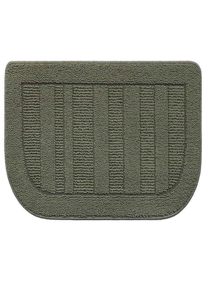 BEQHAUSE 30x18 Inch Kitchen Rug Mat Durable Kitchen Rugs Non-Slip Washable Absorbent Kitchen Mats for Floor Dirt-Resistant Semicircular Kitchen Mat (Green) - Image 1
