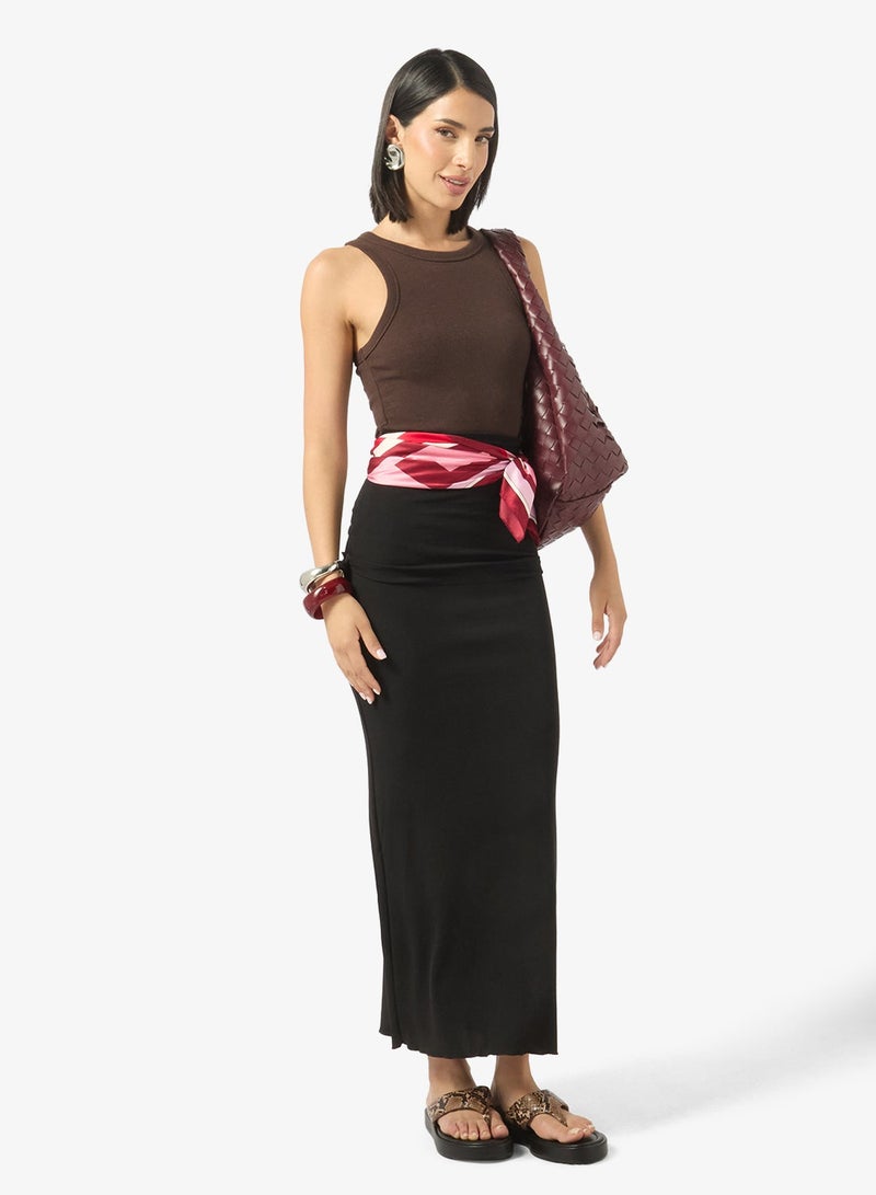 Ginger Ruched Fitted Maxi Skirt - Image 1