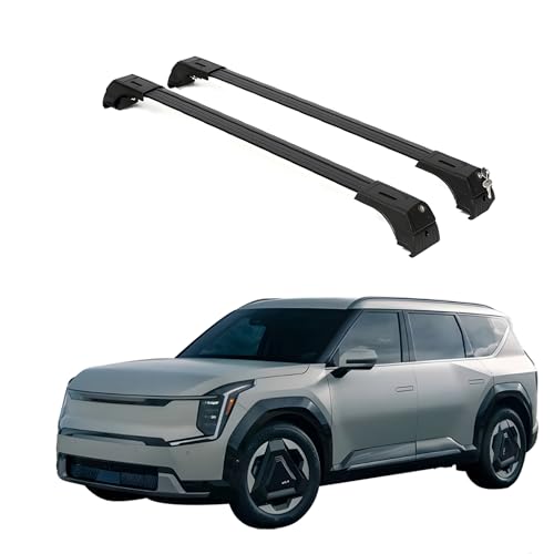 Erkul 220lbs Roof Rack Cross Bars for Kia EV9 20242026 Wind Land Aluminum Crossbars with Anti Theft Lock for Rooftop Compatible with Flush Rails Black - Image 1