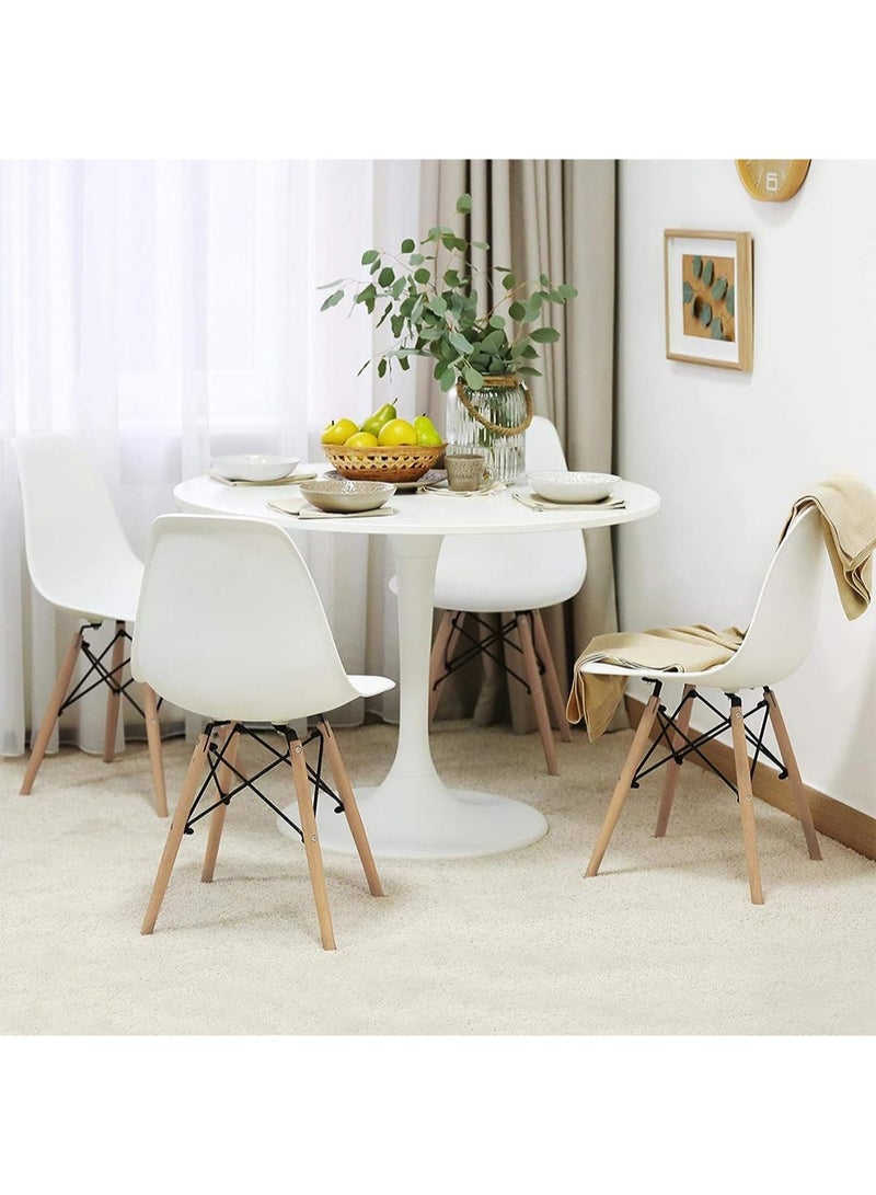 UNIVERSAL Dining Chair Set of 4 Pre Assembled Style Wooden Legs for Restaurants Dining Room Kitchen Living Room Office Tea Room Bedroom Conference room Balcony White - Image 4