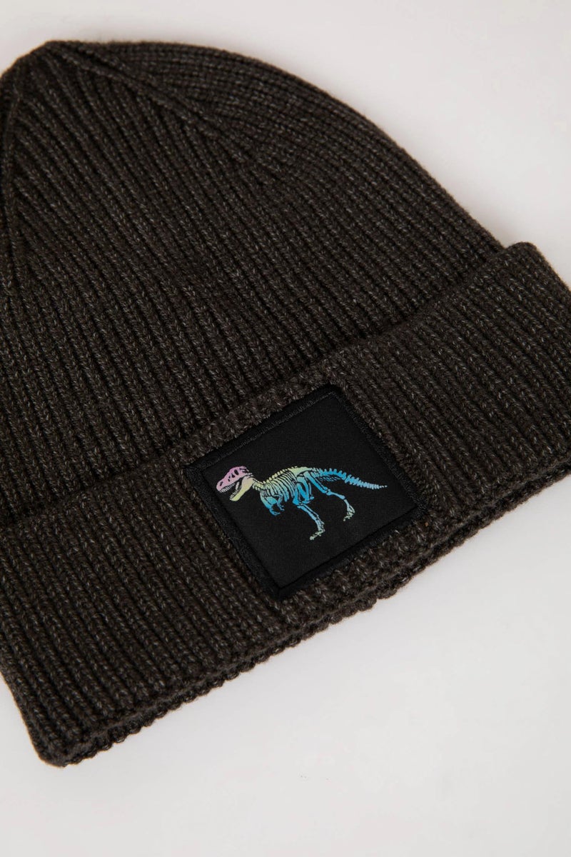 DeFacto Grey Boy Boy Printed Knitted Beanie Casual - Image 3