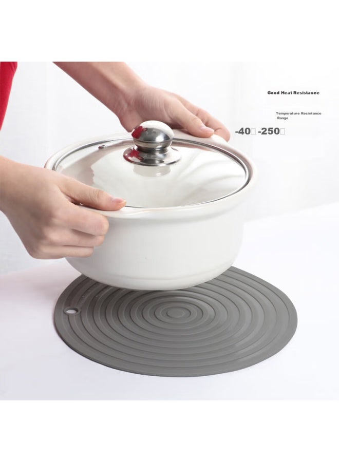 Foojo Silicone Placemats, Heat-resistant Mats For Home And Camping, Table Mats, Pot Holders, Thickened With Thread Pattern, 2-pack, Gray + Pink - Image 2