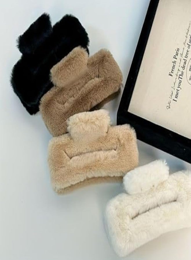 FREEBIES Premiume Soft Furry Hair Clutcher Clips | Pack of 3 Durable Strong Grip Hair Accessories | Stylish Hair Claw for Bridal, College & Party Wearrr - Image 2