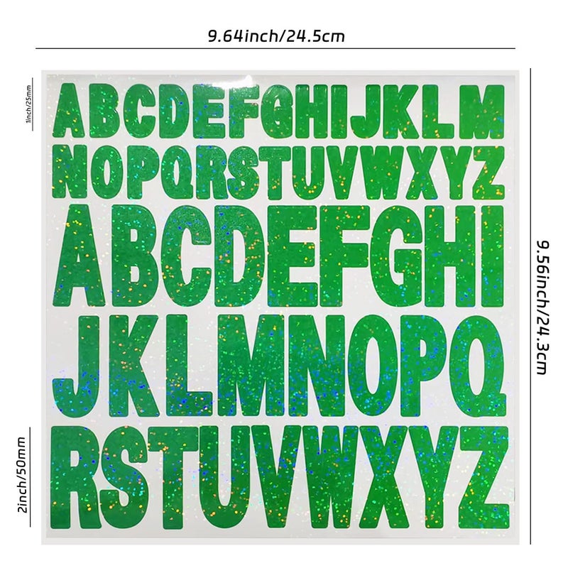 Starboling Letter Stickers,2 Inch+1 Inch Green Alphabet Sticker,Self Adhesive Vinyl for Crafts Outdoor Sign Wall Mailbox Windows Doors Car posterboard - Image 2