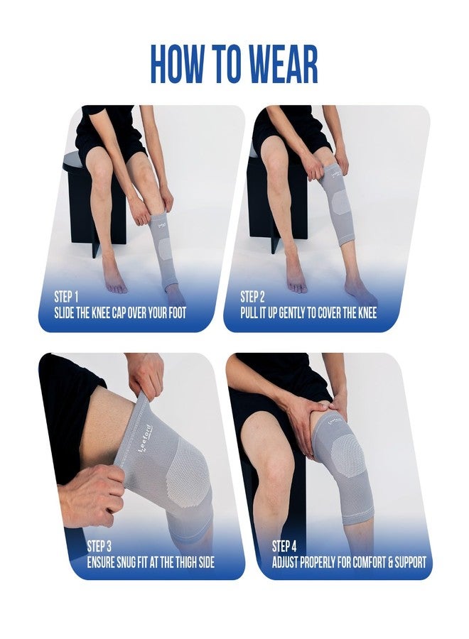 Leeford Ortho Premium Knee Cap Support for Pain Relief | Gym Knee Support for Sprains, Arthritis & Tendonitis | Men & Women | Comfortable, Breathable & Non-Slip Size -L Greyy - Image 5