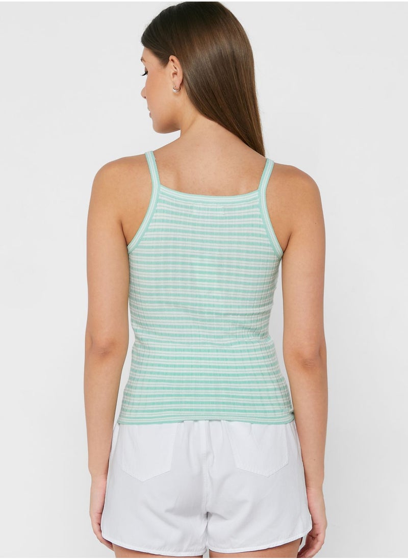 Jacqueline de Yong - Striped Knitted Tank Top - Image 1