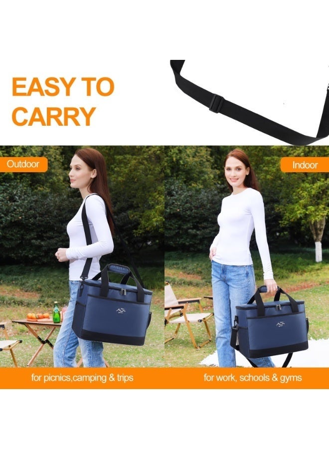 Eco-Friendly 26L Insulated Lunch Bag – Leakproof Thermal Cooler Tote with Durable Water-Resistant Oxford Fabric, Adjustable Shoulder Strap & Padded Handle, Large Capacity Lunch Box for Work, School, Picnic, Camping, and Fishing Trips - Image 3