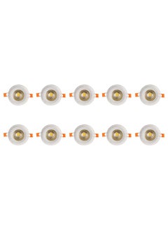 El Rawda Lighting 10 Pcs Spotlights Inside The Gypsum, 7 Cm Opening, 6 Watt Glass Body, 3-Mode Lighting  White - Warm - Cool Pcs 10x10x3 cm 