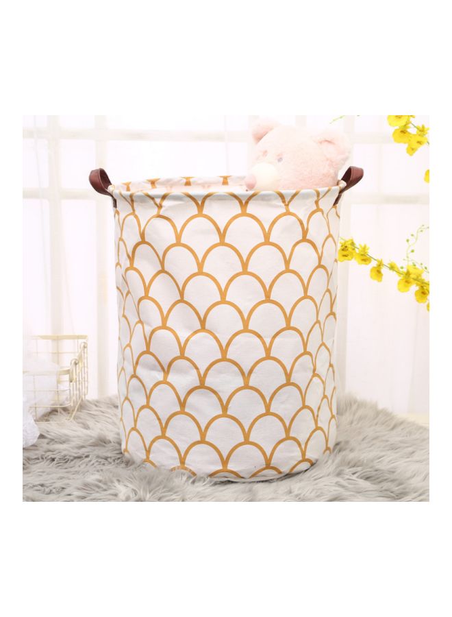 NIBEMINENT Scale Printed Rounded Storage Basket White/Orange 40x50cm - Image 2