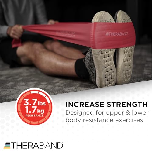 THERABAND Resistance Bands Set, Beginner Kit, Yellow, Red, Green, Latex Elastic Bands for Exercise & Physical Therapy, Strength Training Bands for Upper & Lower Body Fitness - Image 5