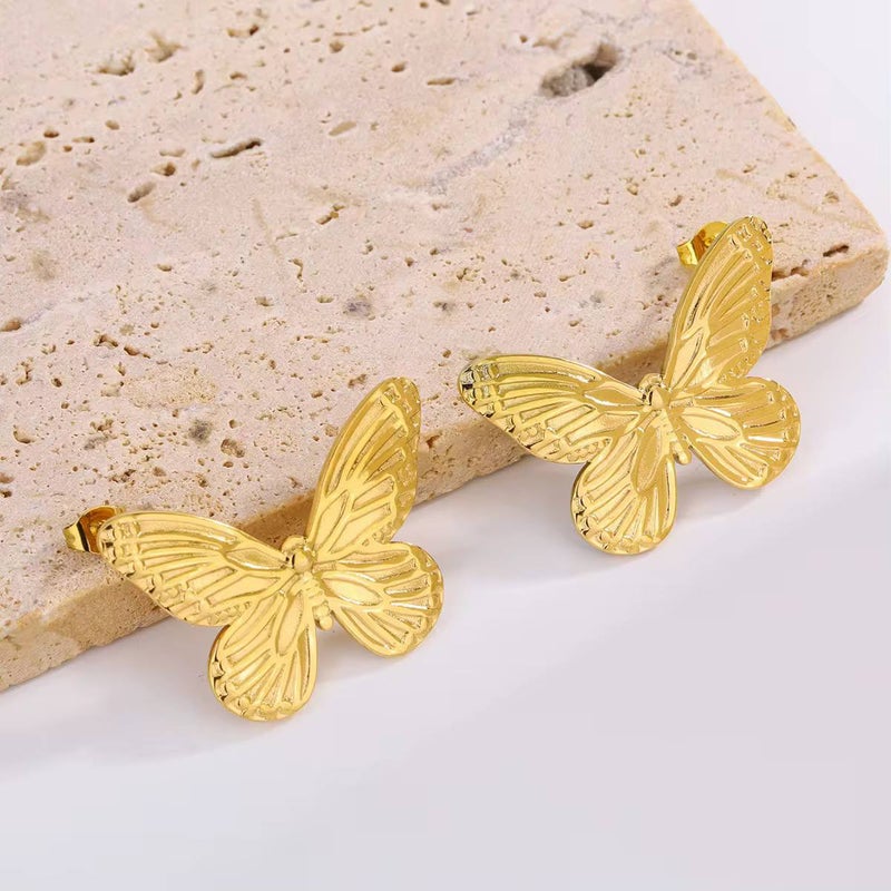 The Black Pearl Accessories Golden Stainless Steel Earring - Image 2