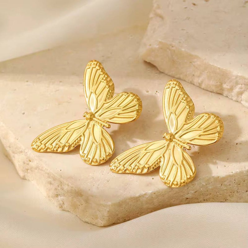 The Black Pearl Accessories Golden Stainless Steel Earring - Image 1