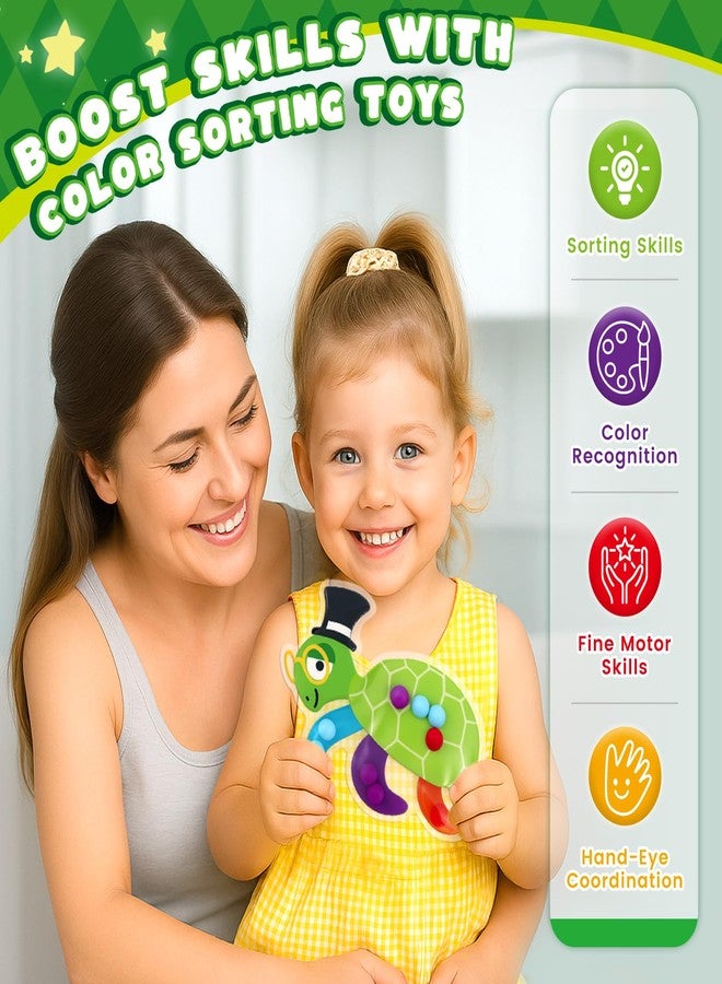 3 otters Color Sorting Toy, Matching Games for Toddlers Sensory Fidget Toy for Kids Fine Motor Matching Games for Preschool Activities Travel Essential - Image 3