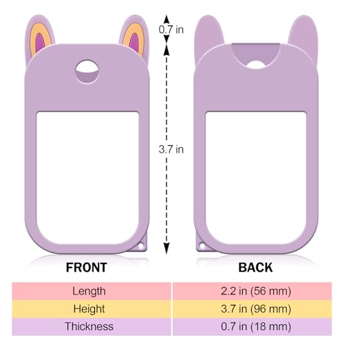Fcgbdbz 2 Pack Cute Hand Sanitizer Holder Keychain, Compatible with Touchland Hand Sanitizer Spray (1oz/30ml), Travel Size Silicone Case with Key Ring, Portable for Backpack Purse Bag, Purple & Pink - Image 2