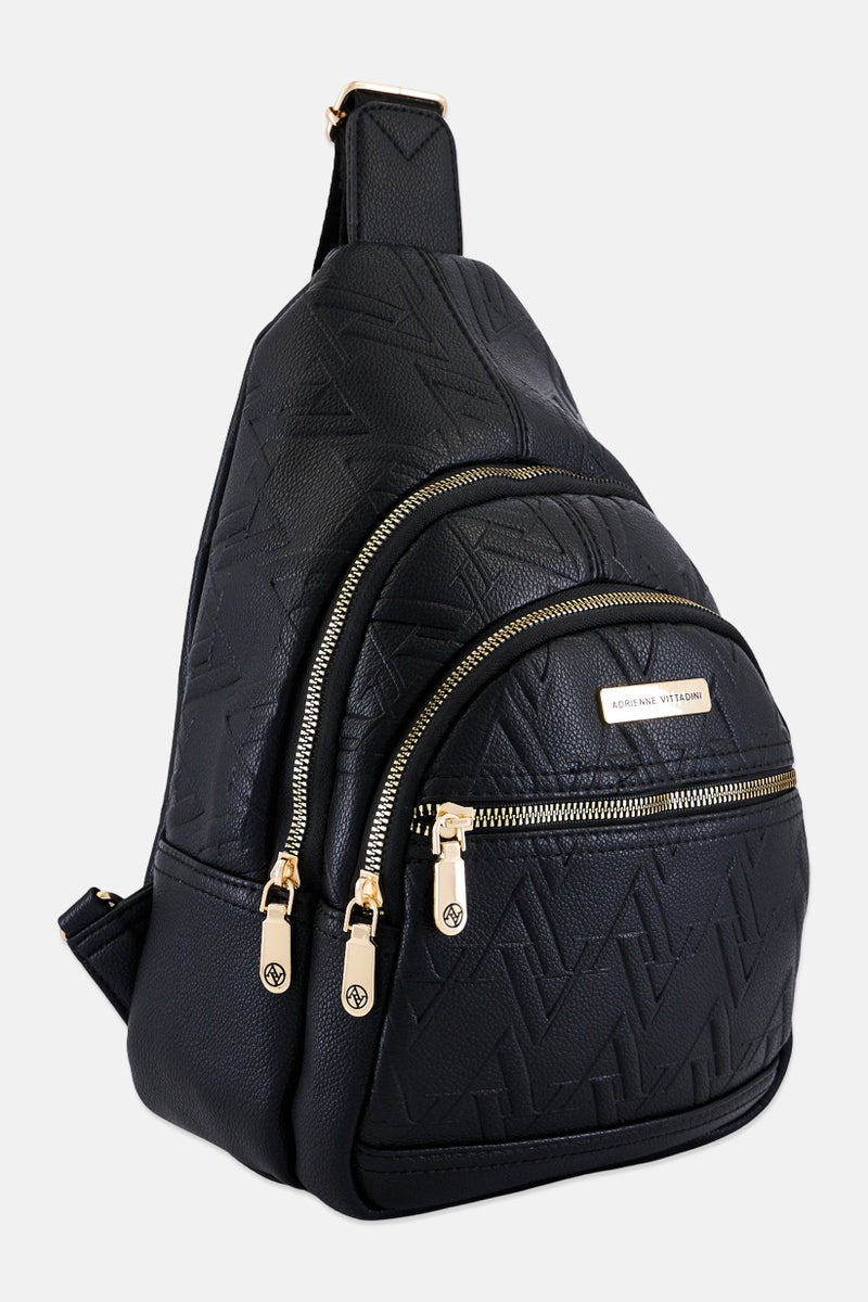 ADRIENNE VITTADINI Women Brand Logo Sling Bag, Black - Image 2