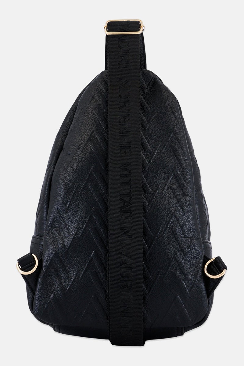 ADRIENNE VITTADINI Women Brand Logo Sling Bag, Black - Image 3