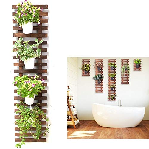 ShopLaLa Wall Planter - Hanging Wooden Wall Planter for Indoor Outdoor Plants, Vertical Garden, Plant Wall Mount Planter, Air Plant Succulent Holder for Flower Pot Display Hanger Frame 47.2" (120cm) - Image 1