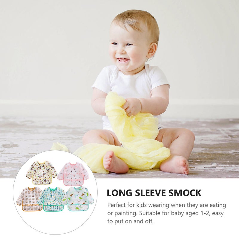 5 Pcs Sleeved Baby Bibs Sleeved Bib Practical Baby Smock - Image 4