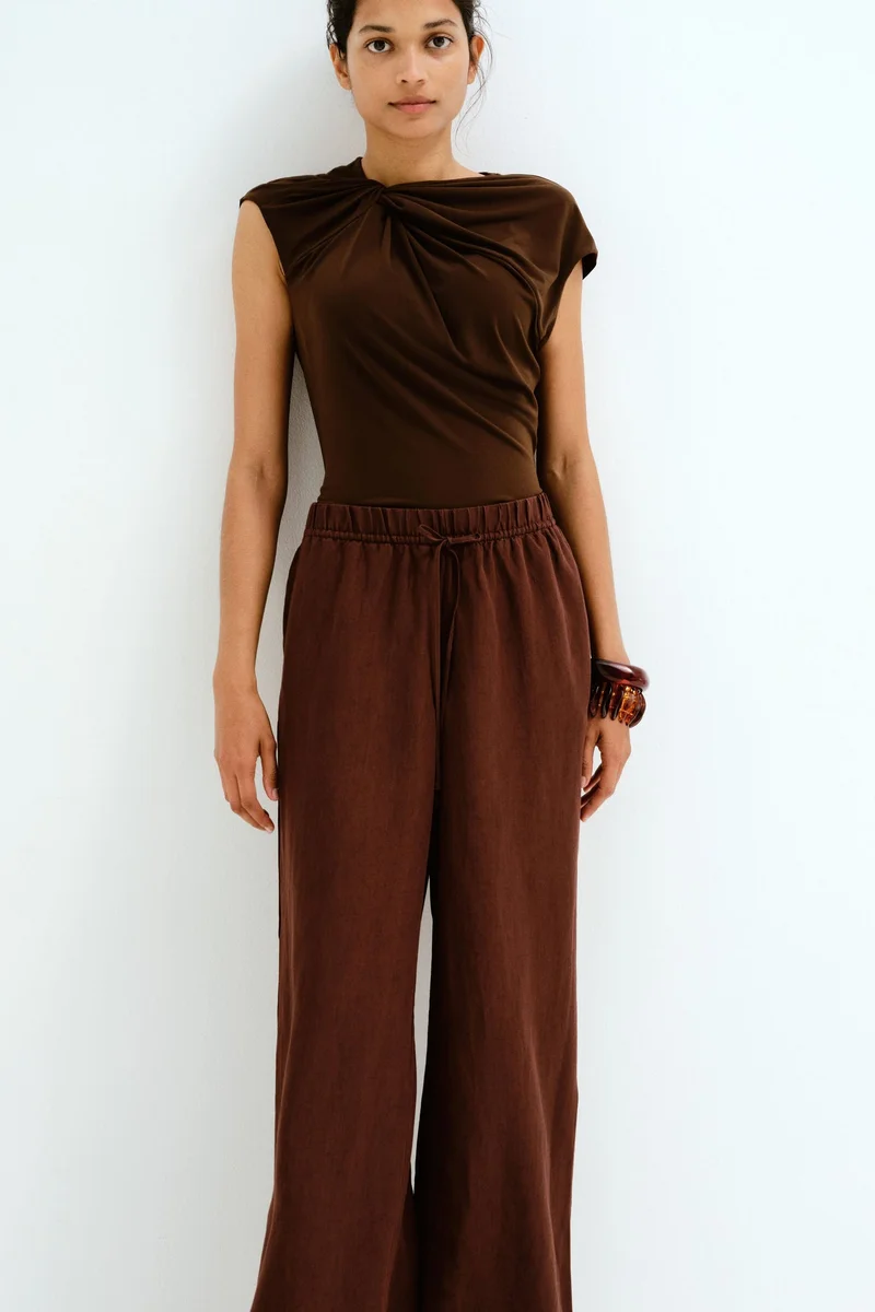 اتش اند ام بنطلون كتان بقصّة ماما لفترة الحمل والولادة