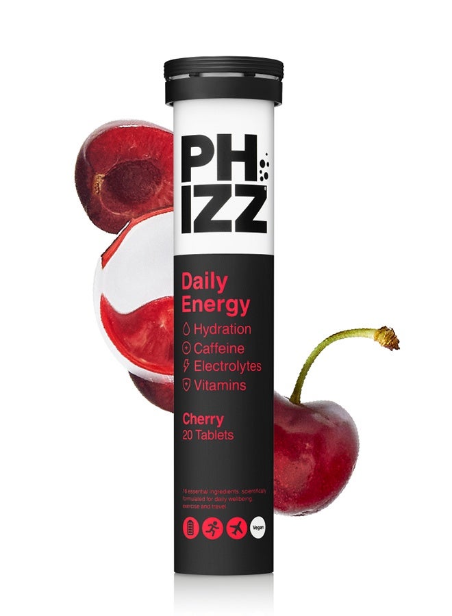 Phizz Daily Energy Cherry Caffeine Flavoured Effervescent Tablets  20s - Image 1
