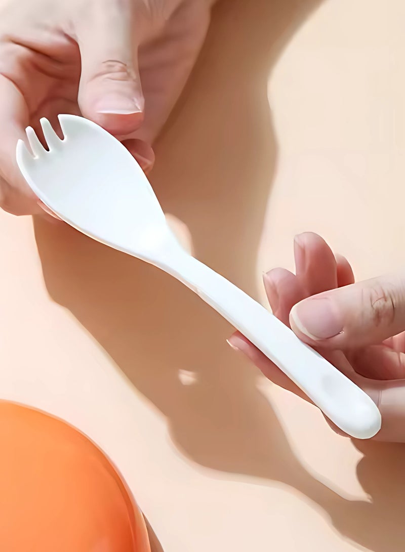 تويسو صندوق غداء بلاستيكي من Twisoo Cute Duck للأطفال، مقاوم للتسرب والانسكاب، 900 مل، بولي بروبيلين خالٍ من البيسفينول A، مقصورتين مع ملعقة - مثالي للمدرسة والسفر (أزرق) - Image 5