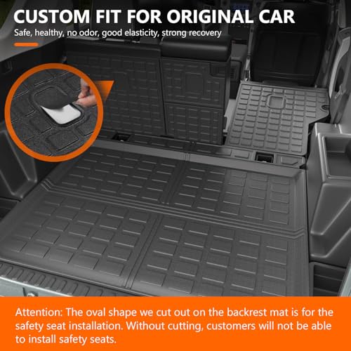 powoq Cargo Mat Compatible with 2010-2024 Toyota 4Runner Back Seat Protector Replacement for 2010-2024 Toyota 4Runner 5 Seater Accessories (Fit W/O Sliding Tray, Rear Backrest Mats+Rear Trunk Mat) - Image 2