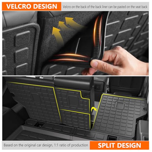powoq Cargo Mat Compatible with 2010-2024 Toyota 4Runner Back Seat Protector Replacement for 2010-2024 Toyota 4Runner 5 Seater Accessories (Fit W/O Sliding Tray, Rear Backrest Mats+Rear Trunk Mat) - Image 5