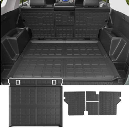 powoq Cargo Mat Compatible with 2010-2024 Toyota 4Runner Back Seat Protector Replacement for 2010-2024 Toyota 4Runner 5 Seater Accessories (Fit W/O Sliding Tray, Rear Backrest Mats+Rear Trunk Mat) - Image 1