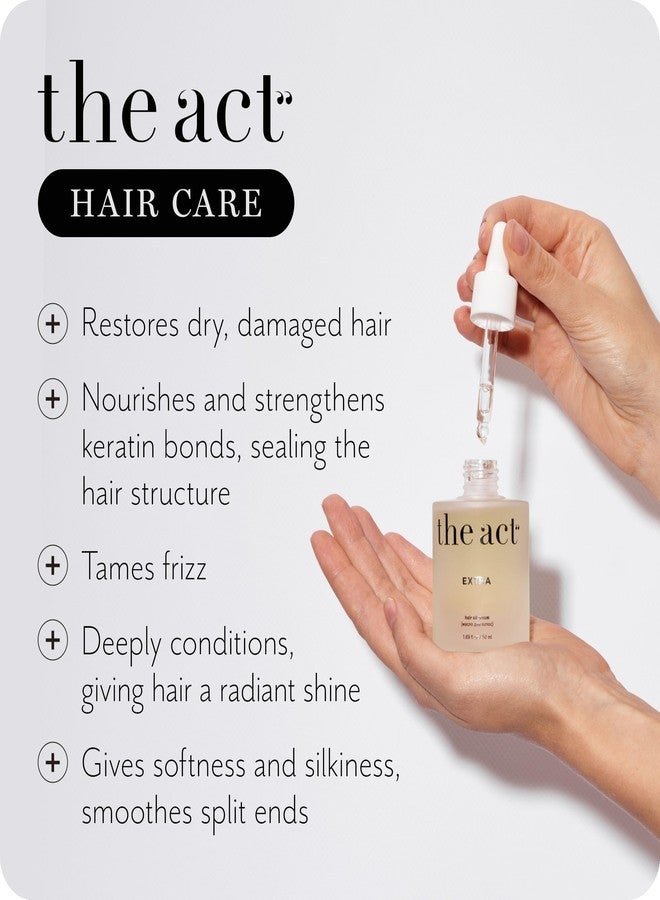 The Act EXTRA Hair Oil Serum for Damaged, Brittle, Dry Hair with Coconut, Argan & Castor Oils - Strengthening & Nourishing Elixir, Ideal for All Hair Types - Non Greasy Finish 1.69 fl oz - Image 3