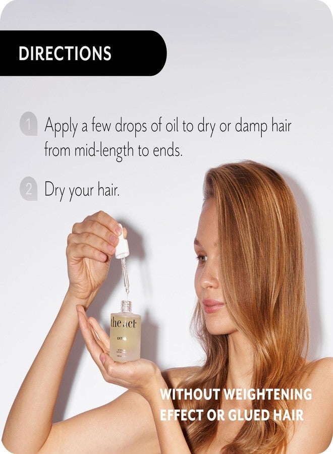 The Act EXTRA Hair Oil Serum for Damaged, Brittle, Dry Hair with Coconut, Argan & Castor Oils - Strengthening & Nourishing Elixir, Ideal for All Hair Types - Non Greasy Finish 1.69 fl oz - Image 4