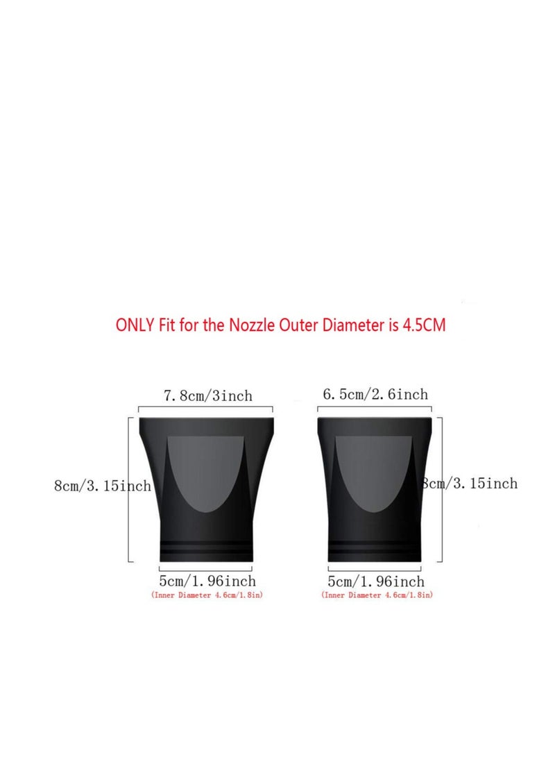 erioctry 2PCS (Not Universal) Black Plastic Salon Replacement Hair Dryer Drying Concentrator Hair Styling Tool Hood Cover ONLY Fit for the Nozzle Outer Diameter is 4.5CM - Image 4