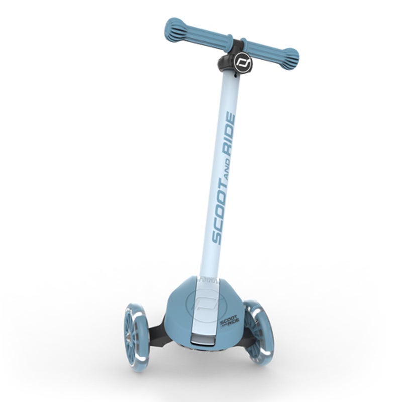 SCOOT AND RIDE Highwaykick 3S LED Steel – Adjustable 3-Wheel Kids Scooter with Light-Up Wheels, Foldable & Stable Design for Ages 3+ - Image 2