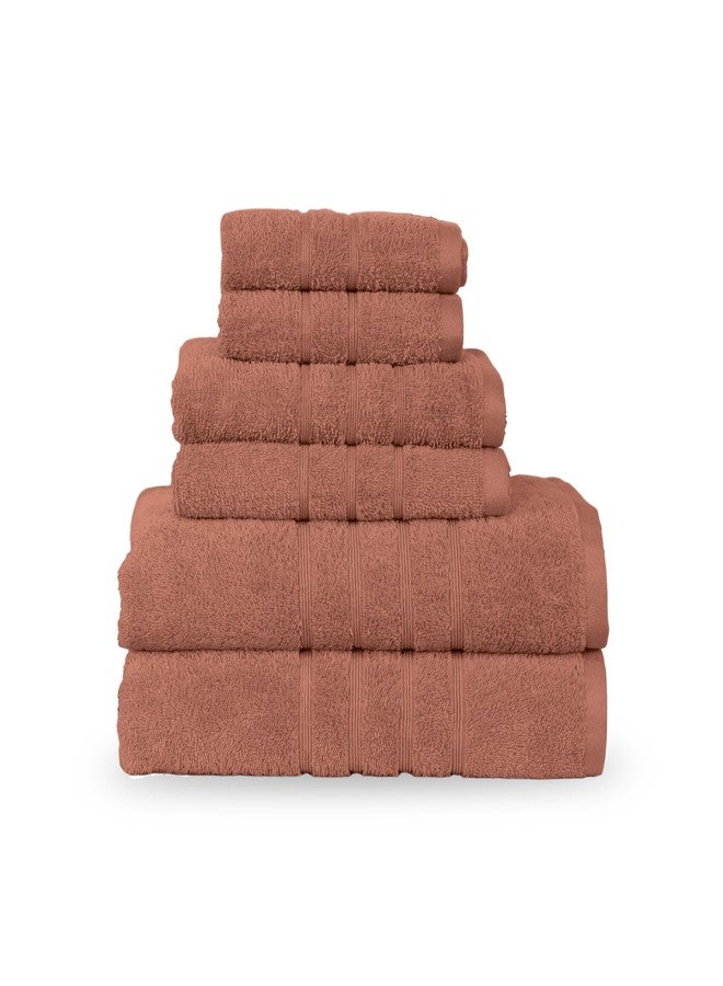 Martex 6-Piece Towel Set - Ultimate Performance - 100% Cotton - 2 Bath Towels - 2 Hand Towels - 2 Wash Cloths - Versatile - Low-Linting - Supersoft & Absorbent Bathroom Set - Easy Care - Terracotta - Image 1
