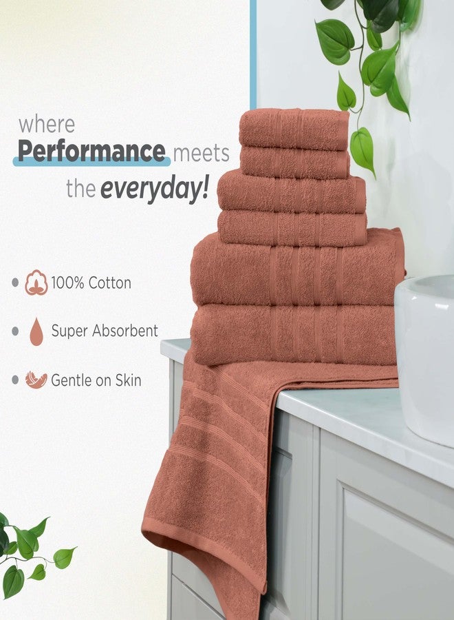 Martex 6-Piece Towel Set - Ultimate Performance - 100% Cotton - 2 Bath Towels - 2 Hand Towels - 2 Wash Cloths - Versatile - Low-Linting - Supersoft & Absorbent Bathroom Set - Easy Care - Terracotta - Image 5