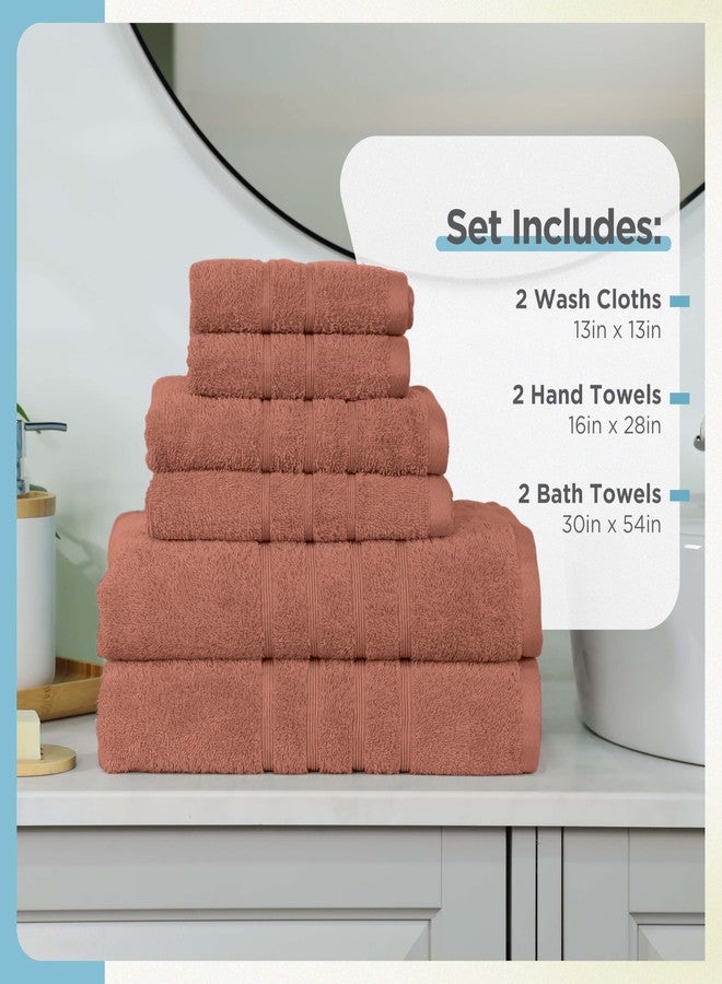 Martex 6-Piece Towel Set - Ultimate Performance - 100% Cotton - 2 Bath Towels - 2 Hand Towels - 2 Wash Cloths - Versatile - Low-Linting - Supersoft & Absorbent Bathroom Set - Easy Care - Terracotta - Image 3