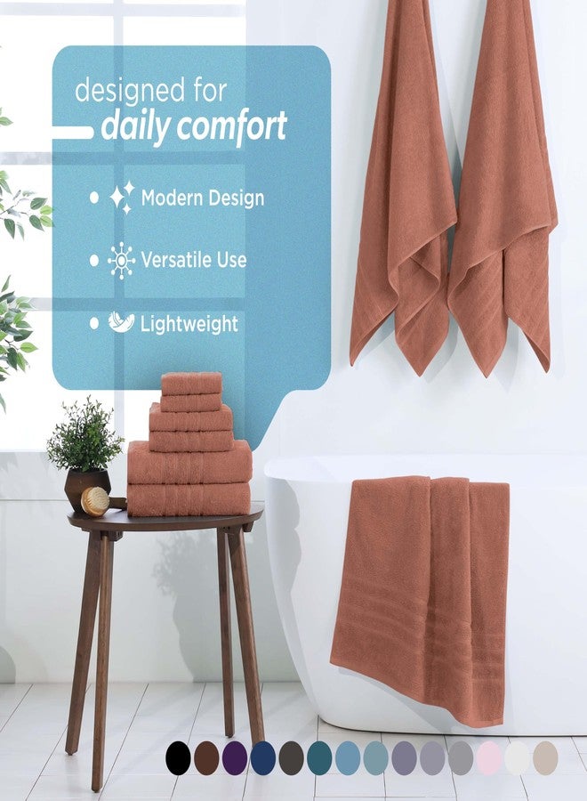 Martex 6-Piece Towel Set - Ultimate Performance - 100% Cotton - 2 Bath Towels - 2 Hand Towels - 2 Wash Cloths - Versatile - Low-Linting - Supersoft & Absorbent Bathroom Set - Easy Care - Terracotta - Image 2